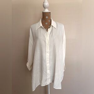 Zara Off White Button Down Shirt